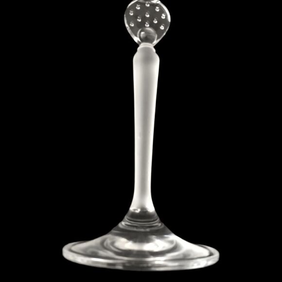 Mikasa MOONLIGHT FROST Wine Glass Goblet Crystal Long Frosted Stem 9.75" Bubbles - Picture 8 of 16